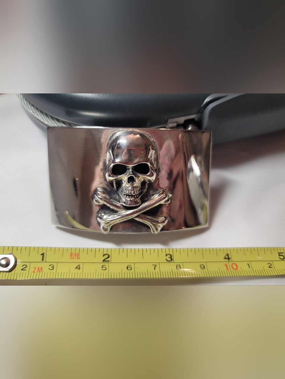 Handcrafter NWOT Skull & Crossbones Sterling Silver Belt Buckle